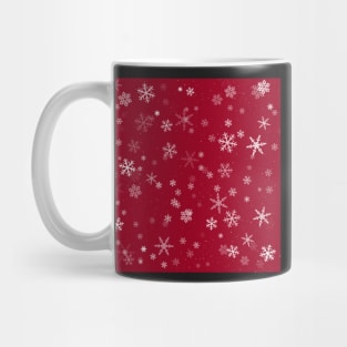 Red and White Snowflakes Winter Pattern Mug